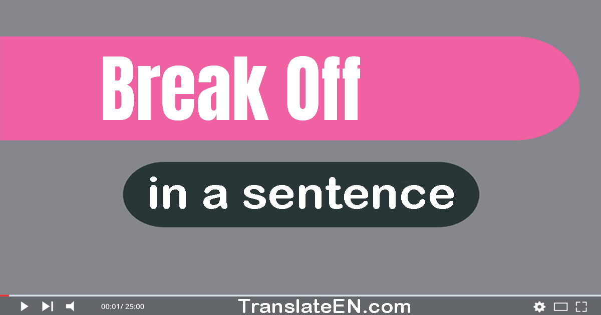 Use "break off" in a sentence | "break off" sentence examples