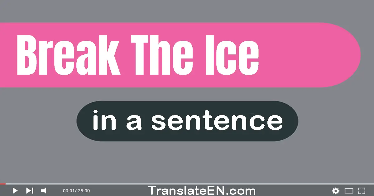 Use "break the ice" in a sentence | "break the ice" sentence examples