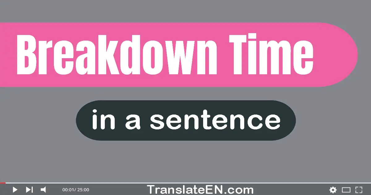Use "breakdown time" in a sentence | "breakdown time" sentence examples
