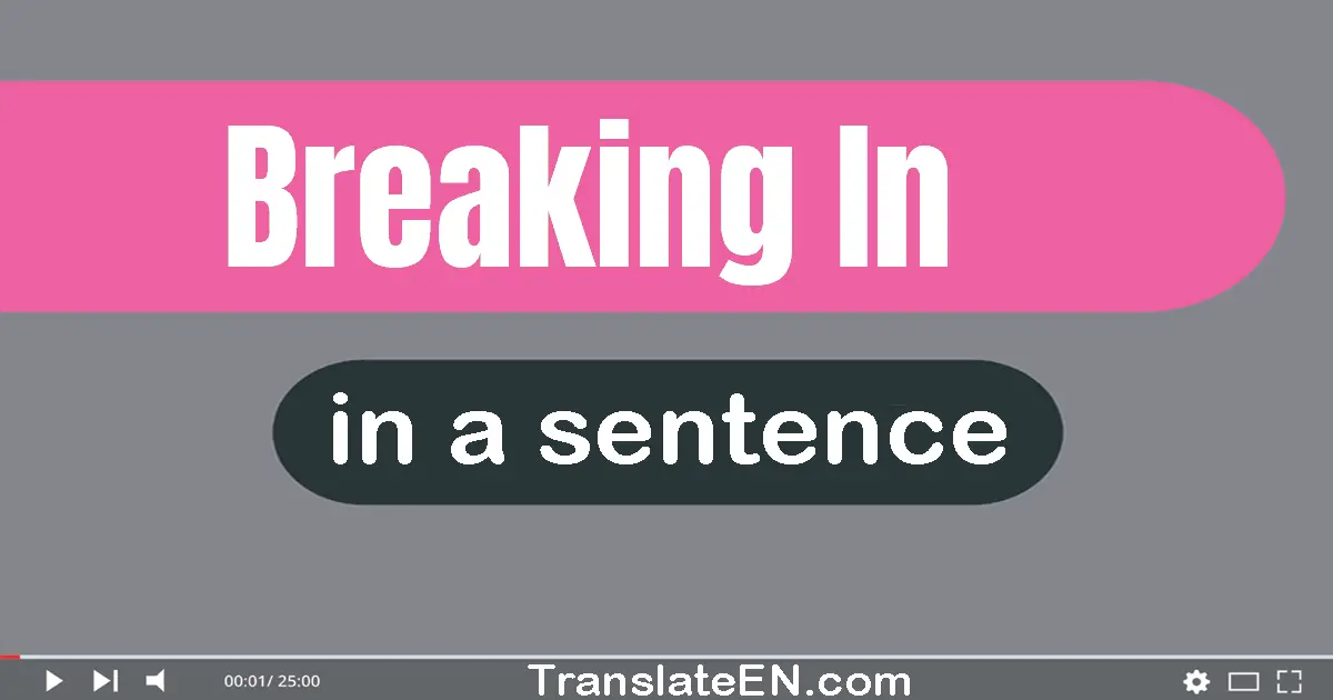 Breaking In in a sentence