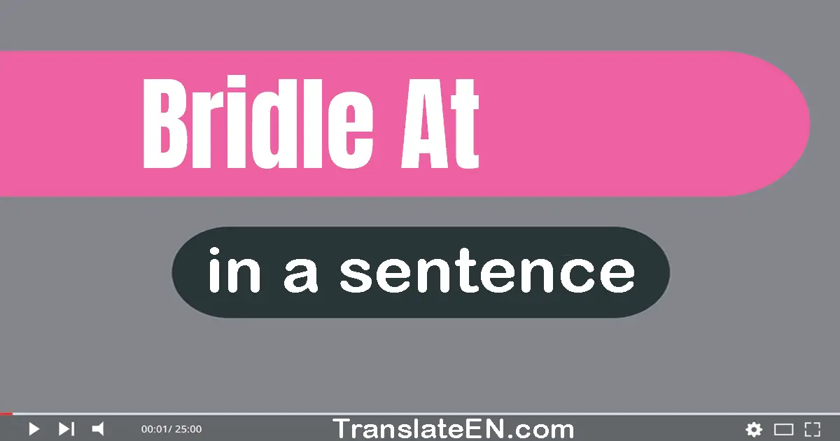 Bridle At in a sentence