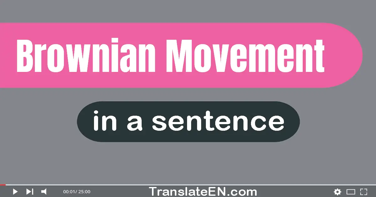 Brownian Movement in a sentence