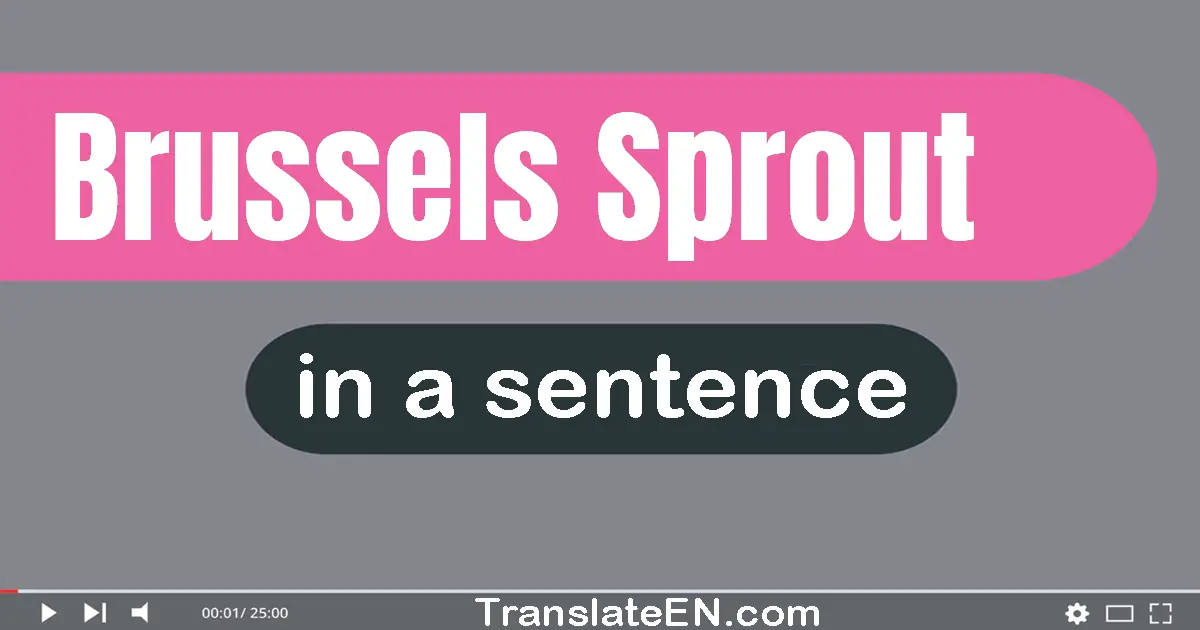 Use "brussels sprout" in a sentence | "brussels sprout" sentence examples