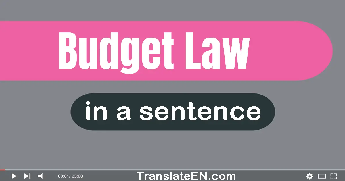 Budget Law in a sentence