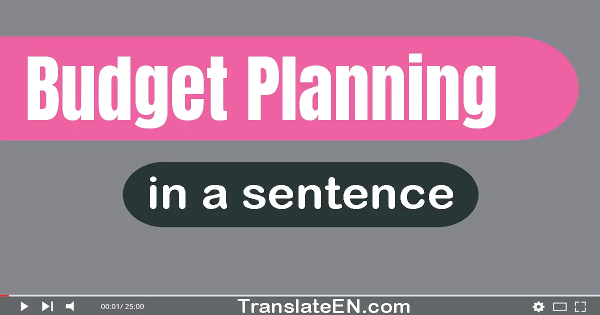 Budget Planning in a sentence