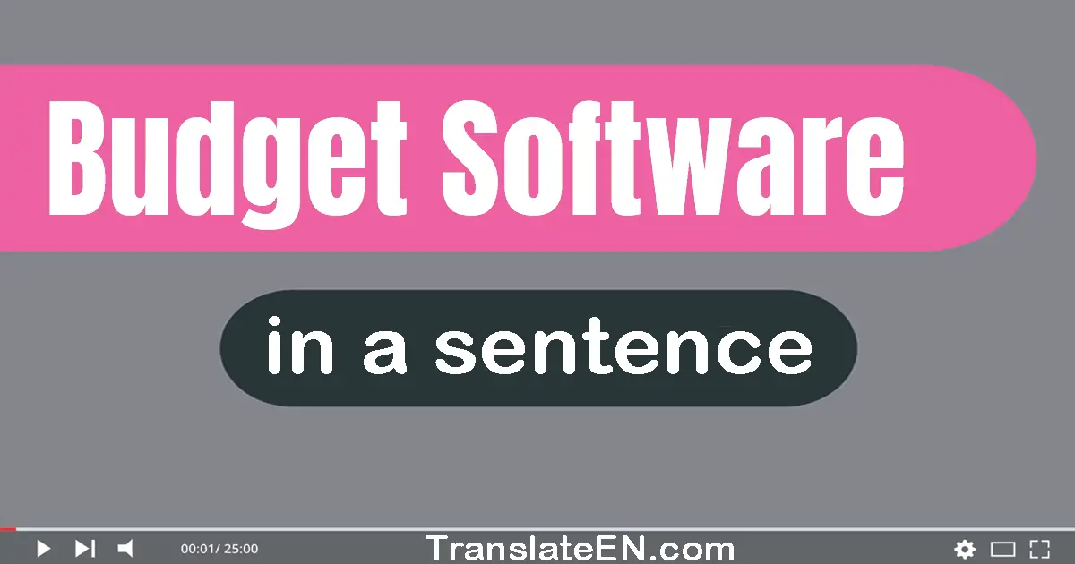 Budget Software in a sentence