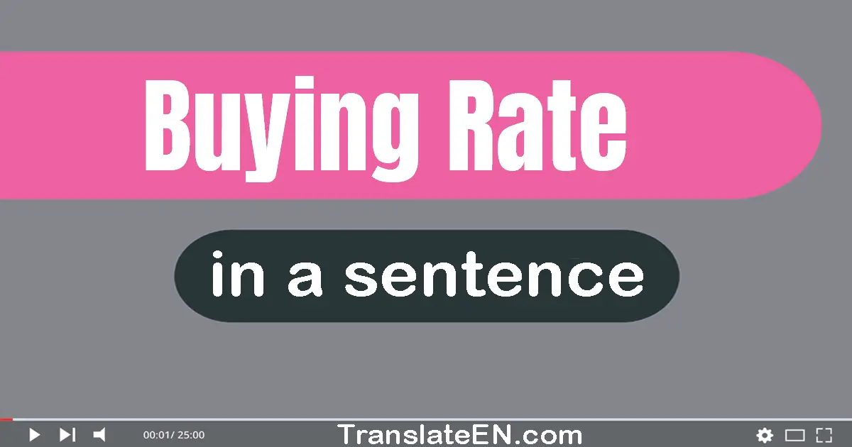 Buying Rate in a sentence