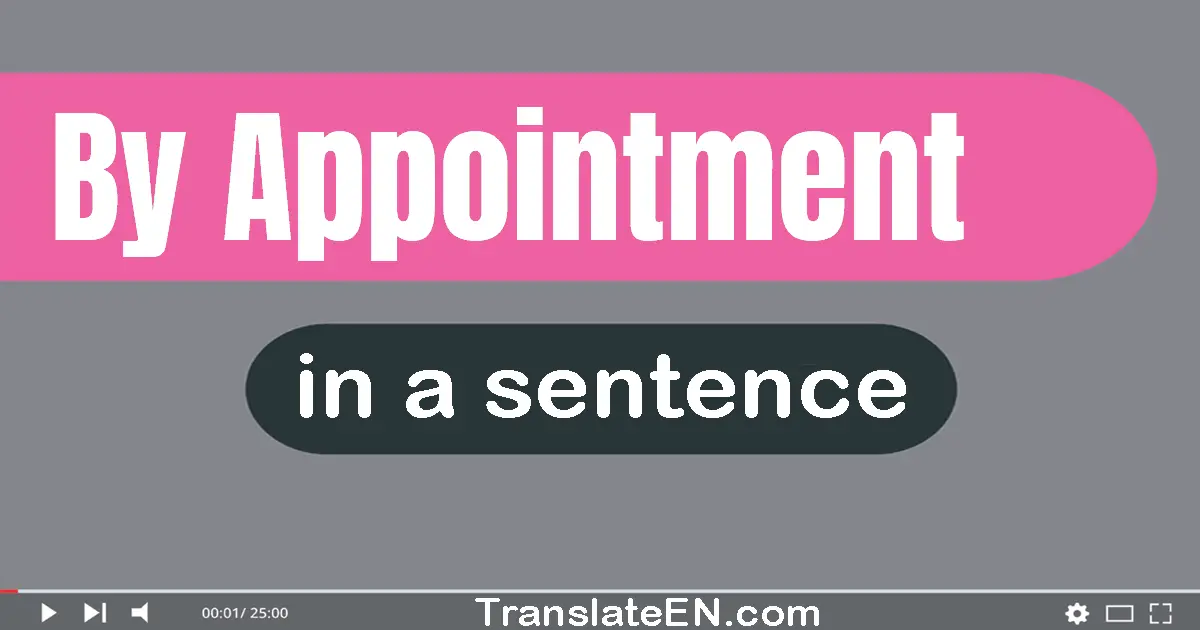 By Appointment in a sentence