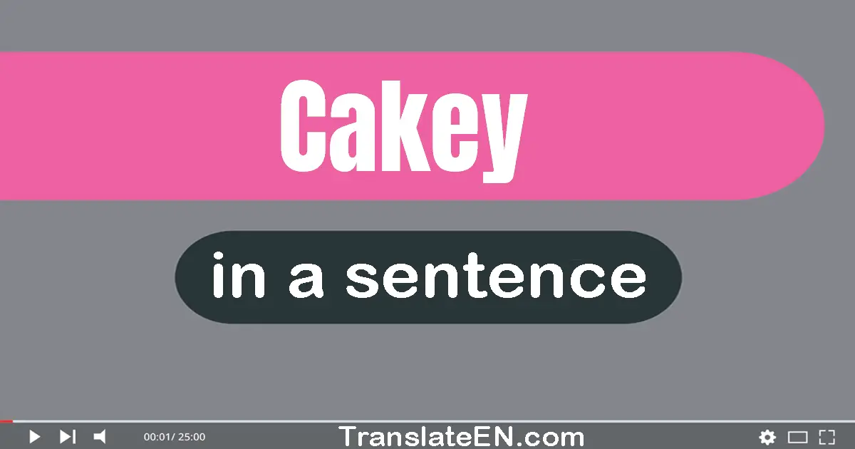 Use "cakey" in a sentence | "cakey" sentence examples