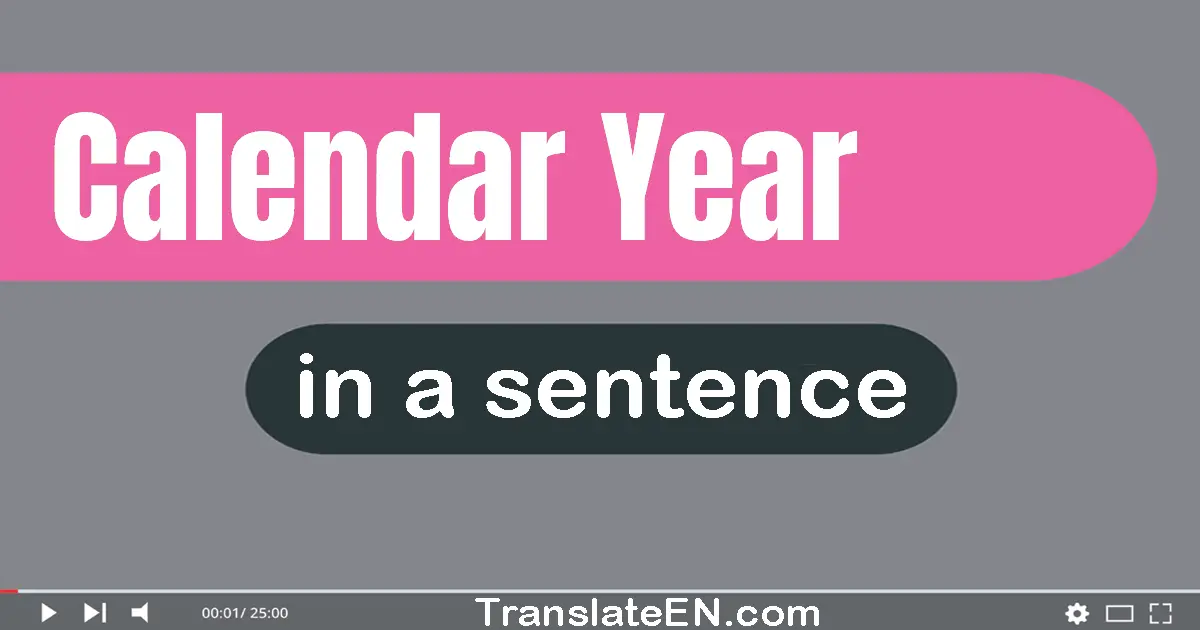 Calendar Year in a sentence