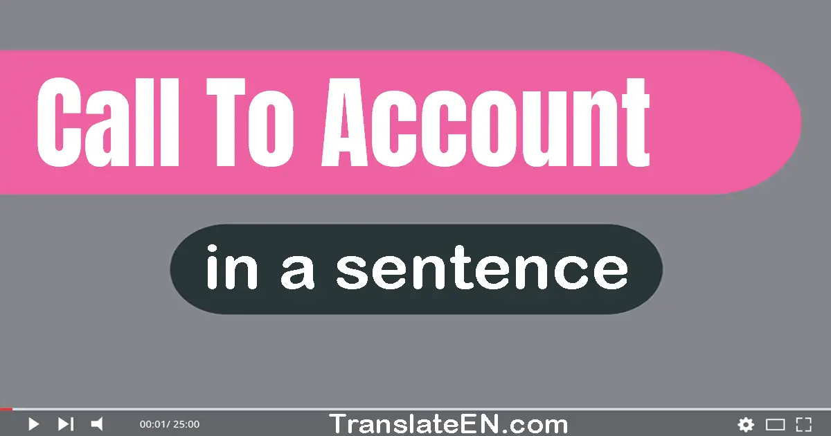 Use "call to account" in a sentence | "call to account" sentence examples