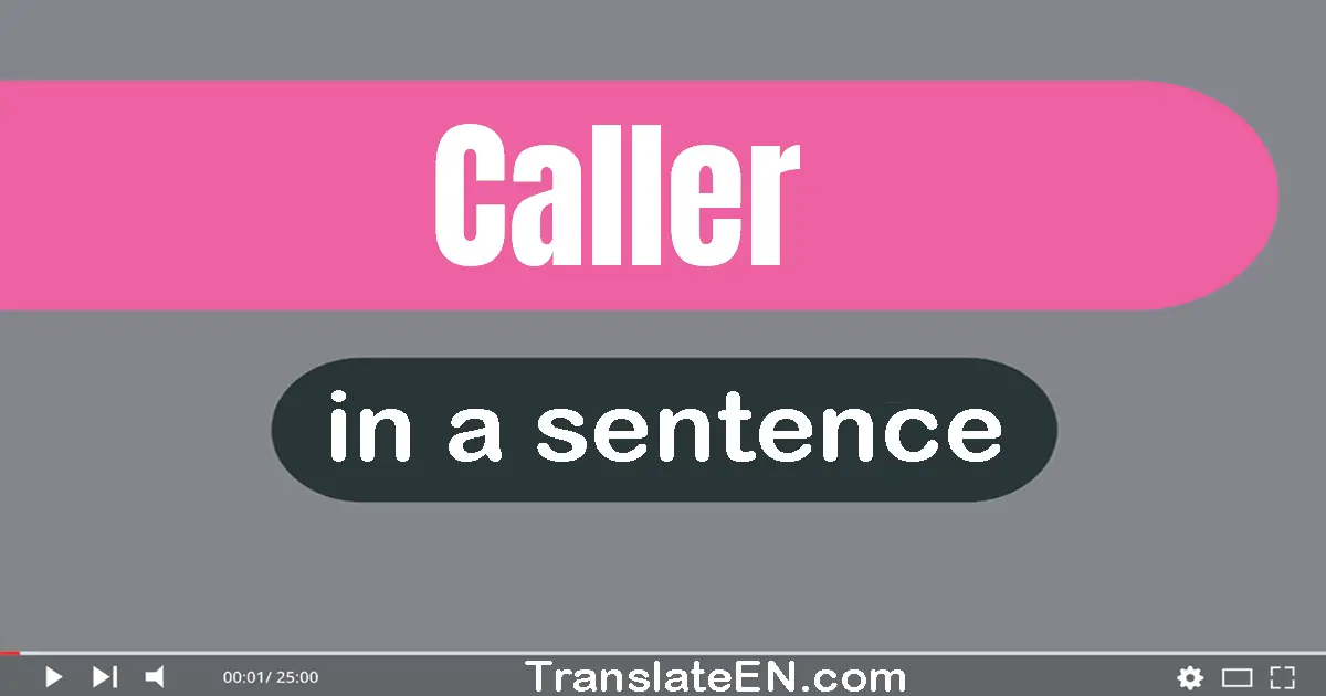 Use "caller" in a sentence | "caller" sentence examples
