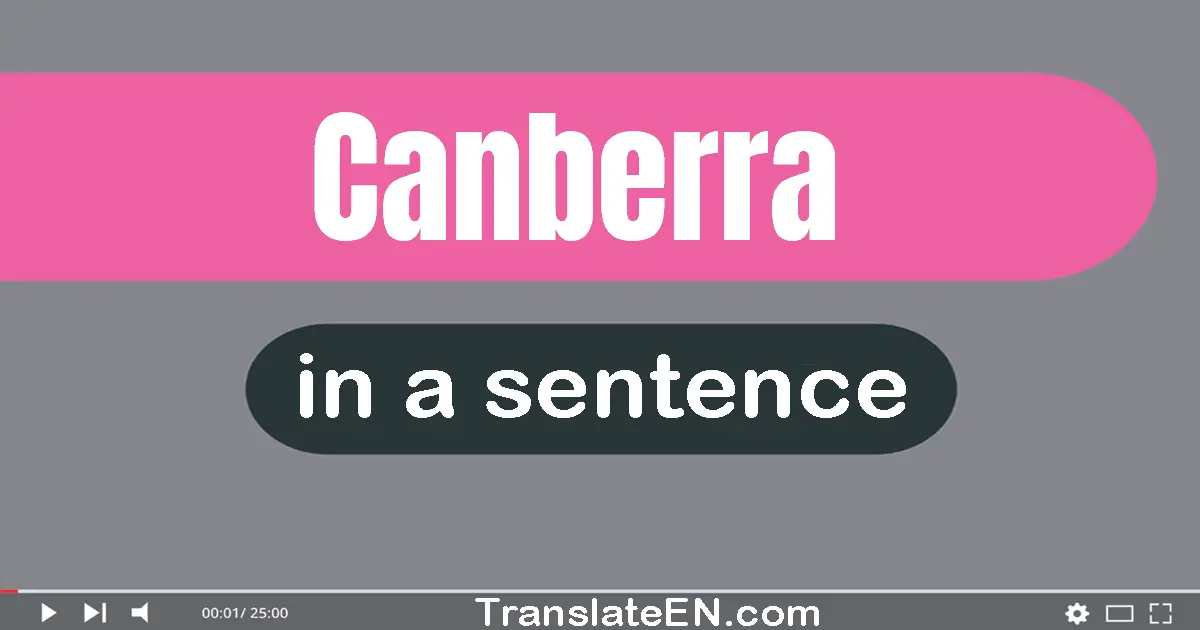 Use "canberra" in a sentence | "canberra" sentence examples