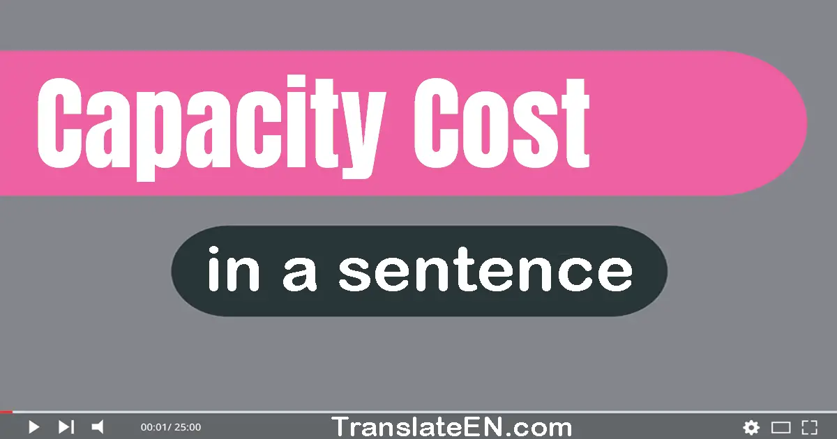 Capacity Cost in a sentence