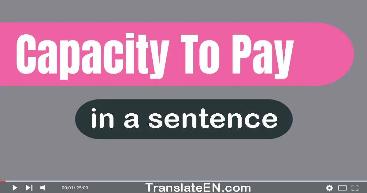 Capacity To Pay in a sentence