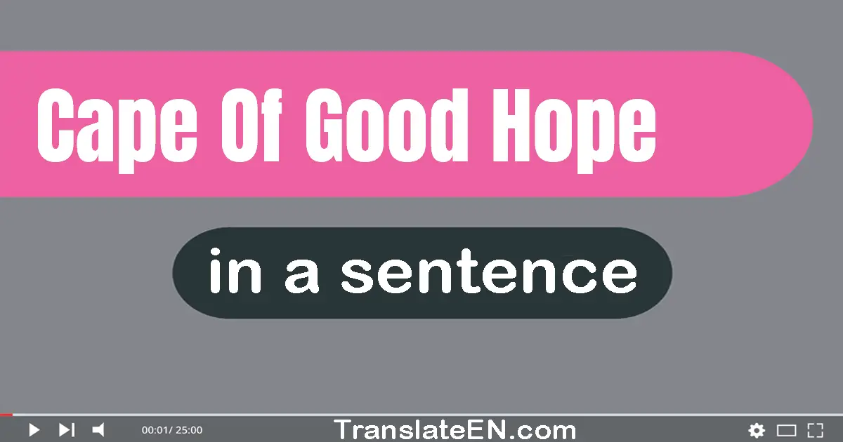 Cape Of Good Hope in a sentence