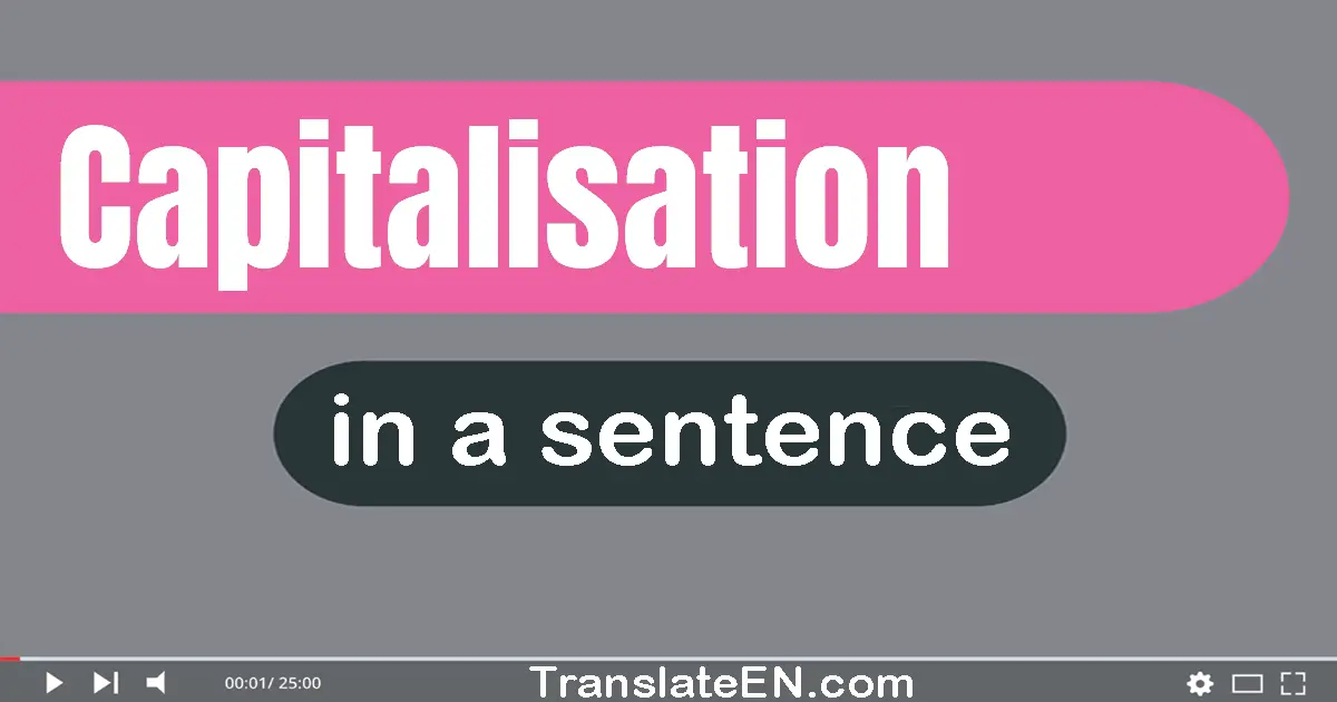 Capitalisation in a sentence