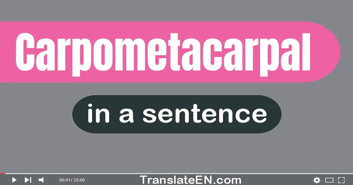 Use "carpometacarpal" in a sentence | "carpometacarpal" sentence examples