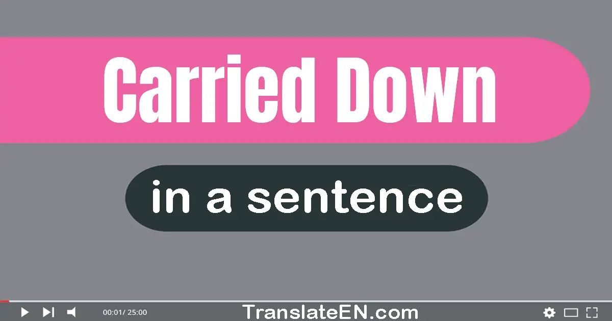 Use "carried down" in a sentence | "carried down" sentence examples