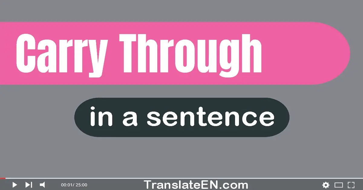 Carry Through in a sentence