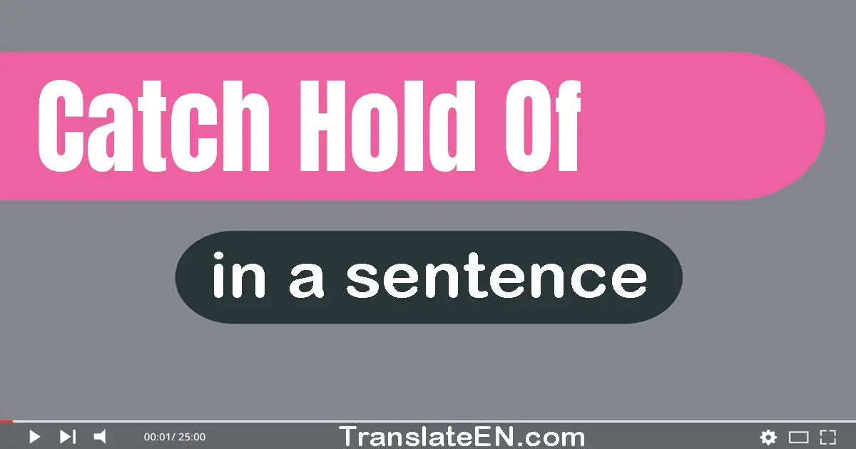 Catch Hold Of in a sentence