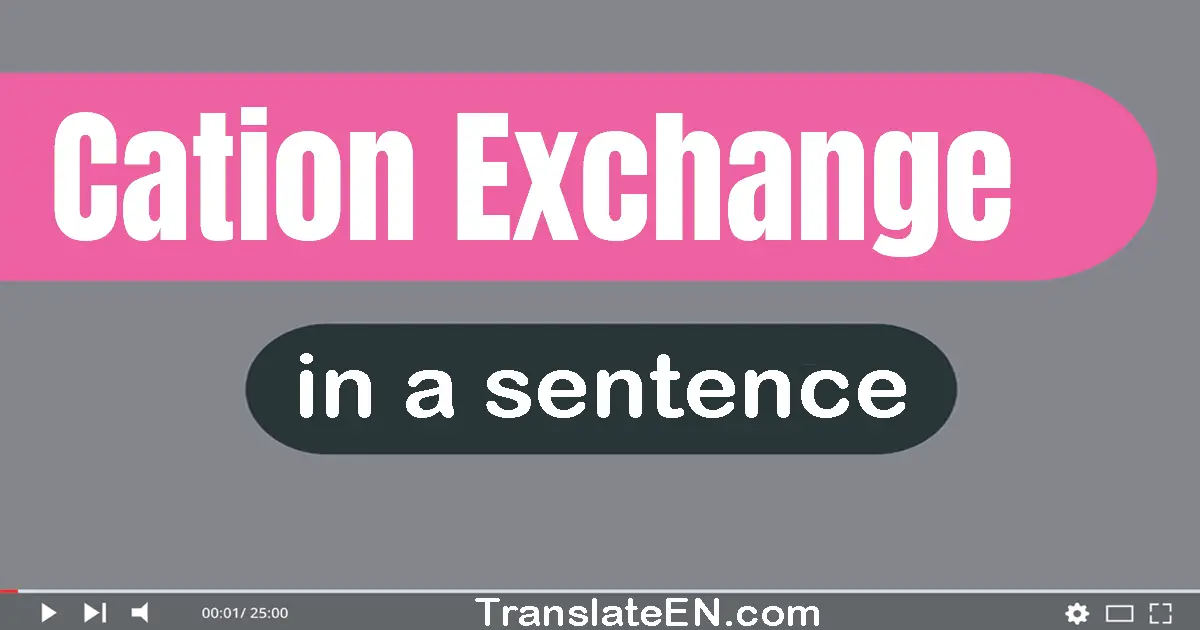 Cation Exchange in a sentence