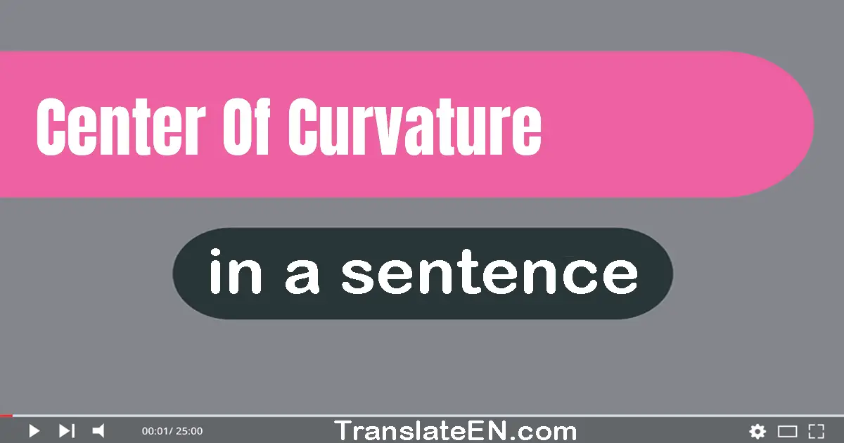 Center Of Curvature in a sentence