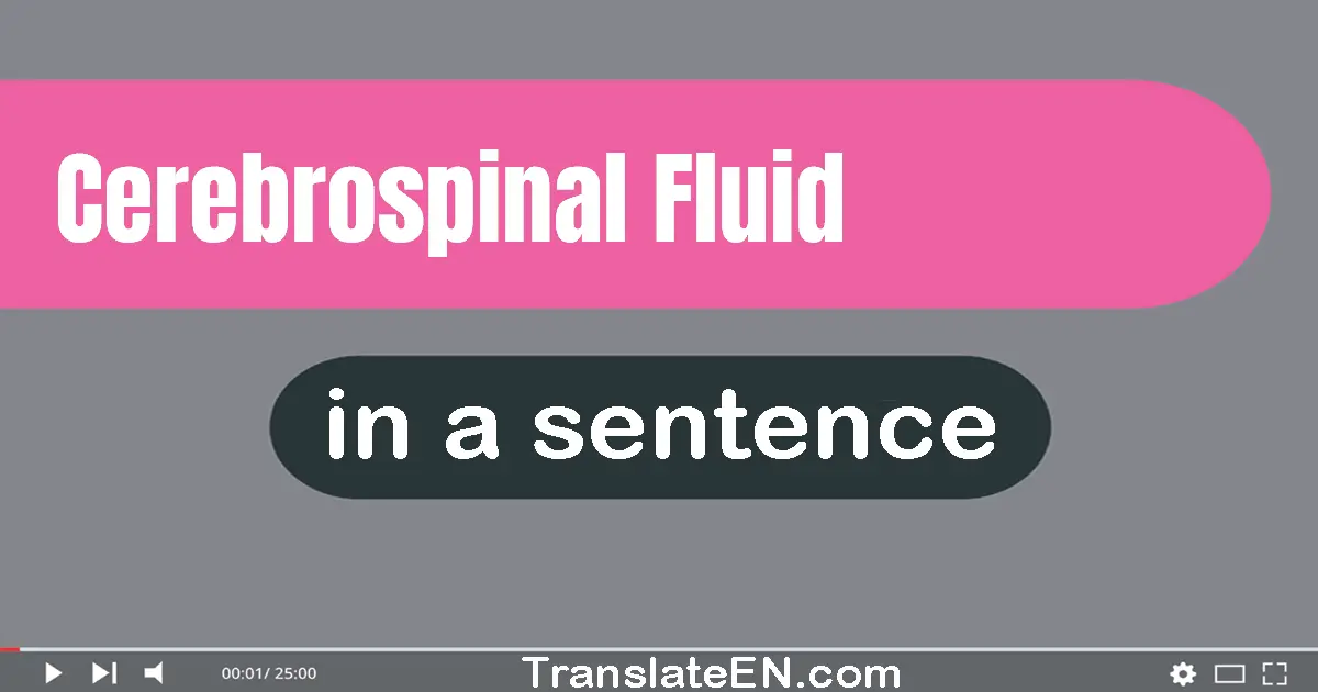 Cerebrospinal Fluid in a sentence