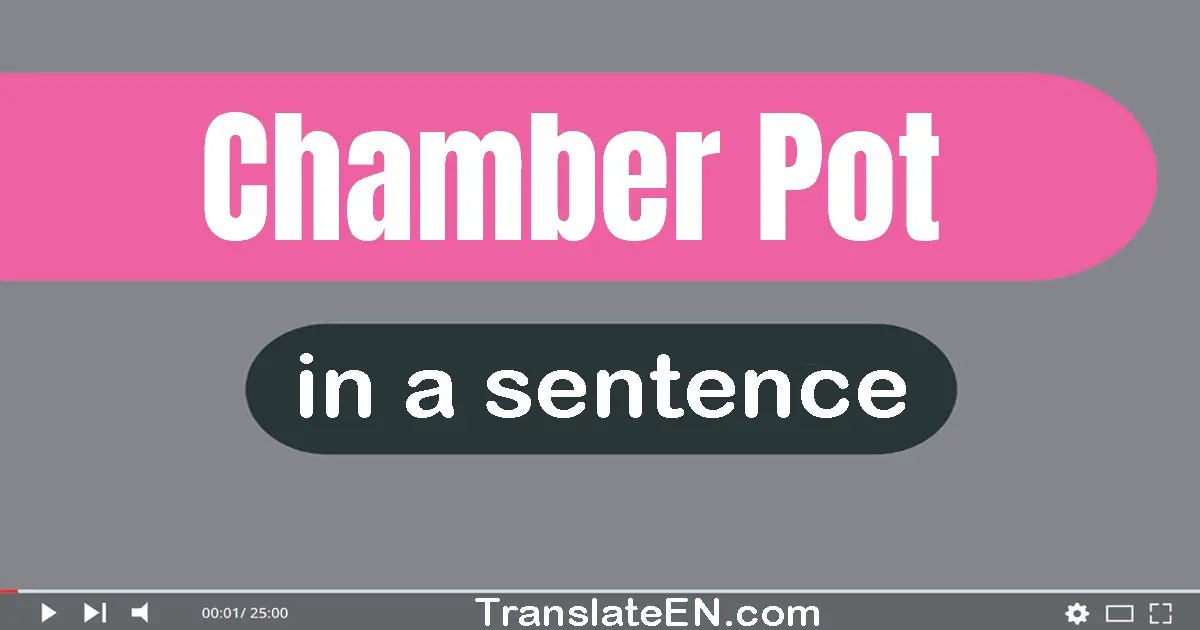 Use "chamber pot" in a sentence | "chamber pot" sentence examples