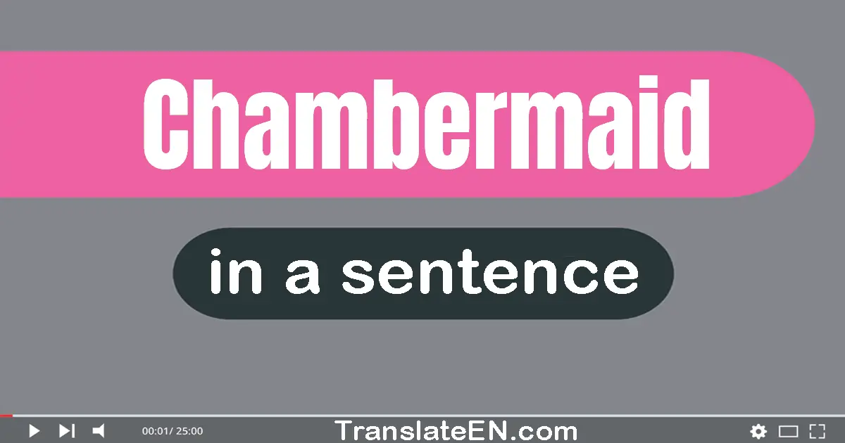 Use "chambermaid" in a sentence | "chambermaid" sentence examples