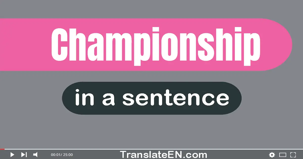 Championship in a sentence