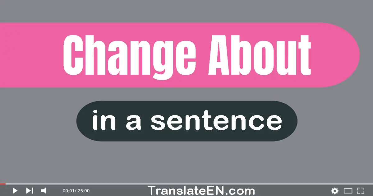 Change About in a sentence