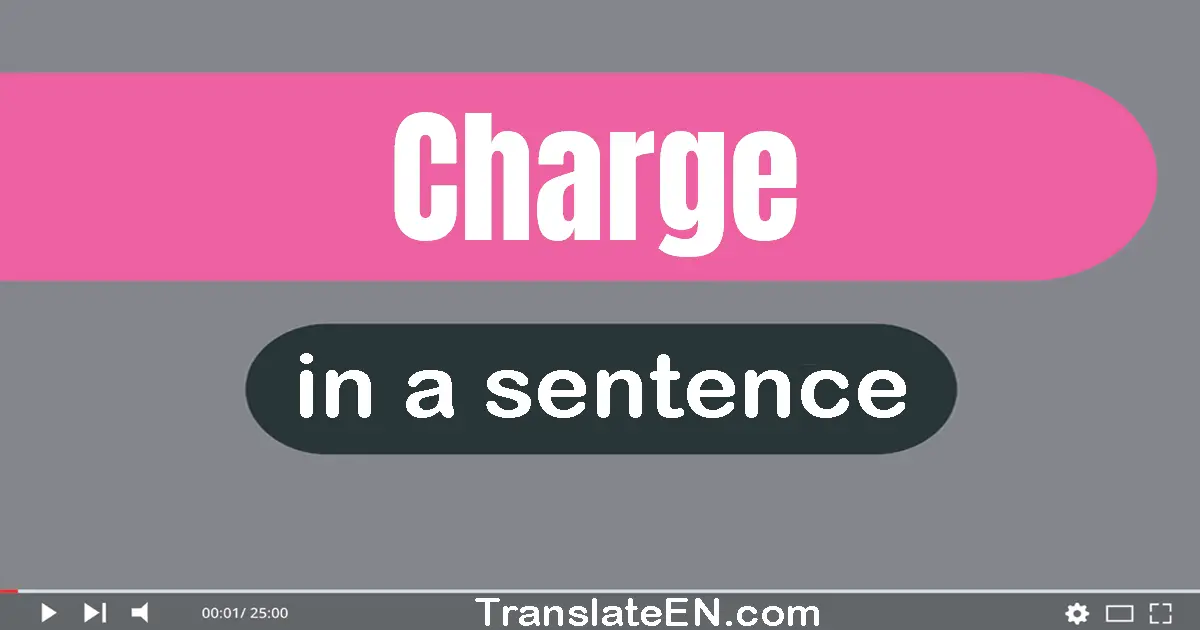 Use "charge" in a sentence | "charge" sentence examples