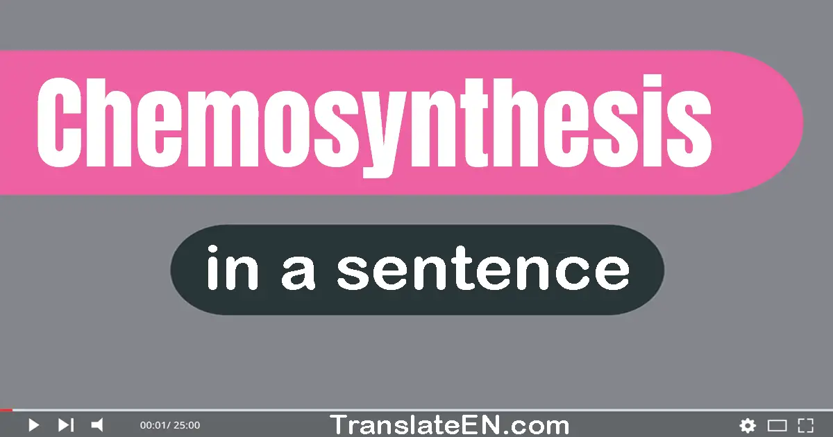 Chemosynthesis in a sentence