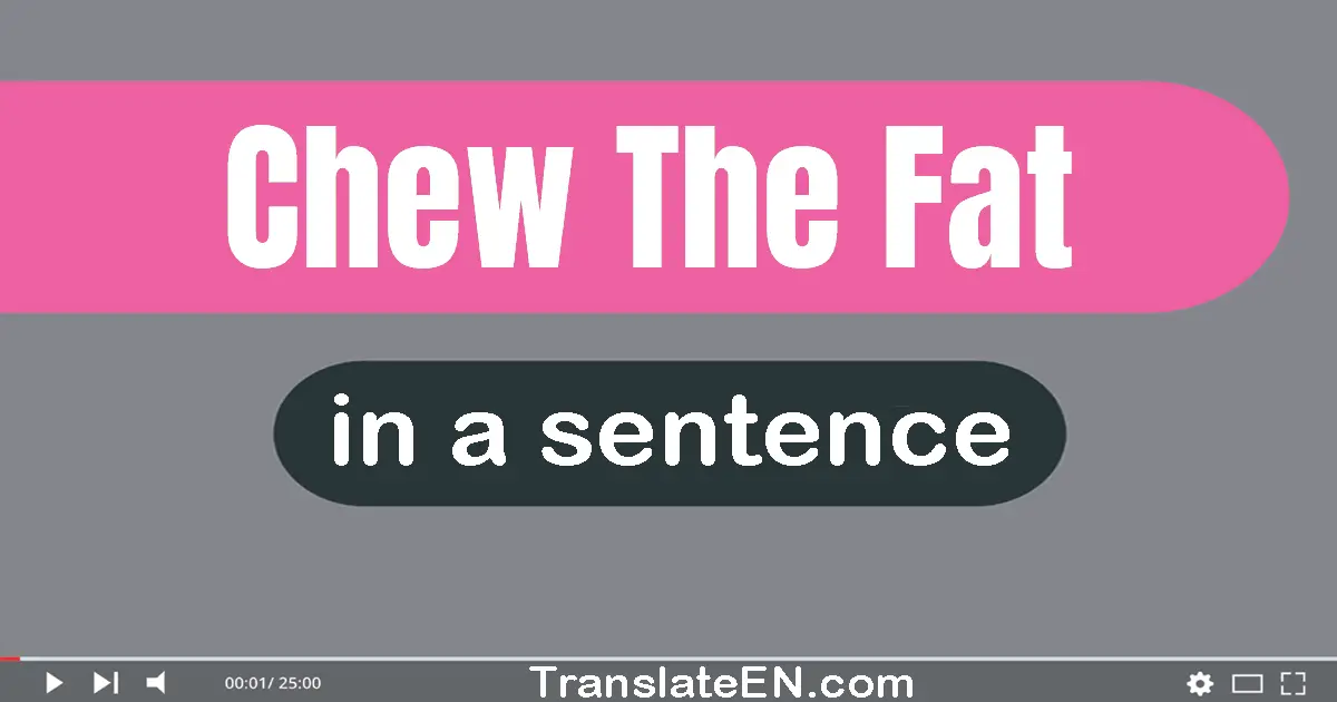 Chew The Fat in a sentence