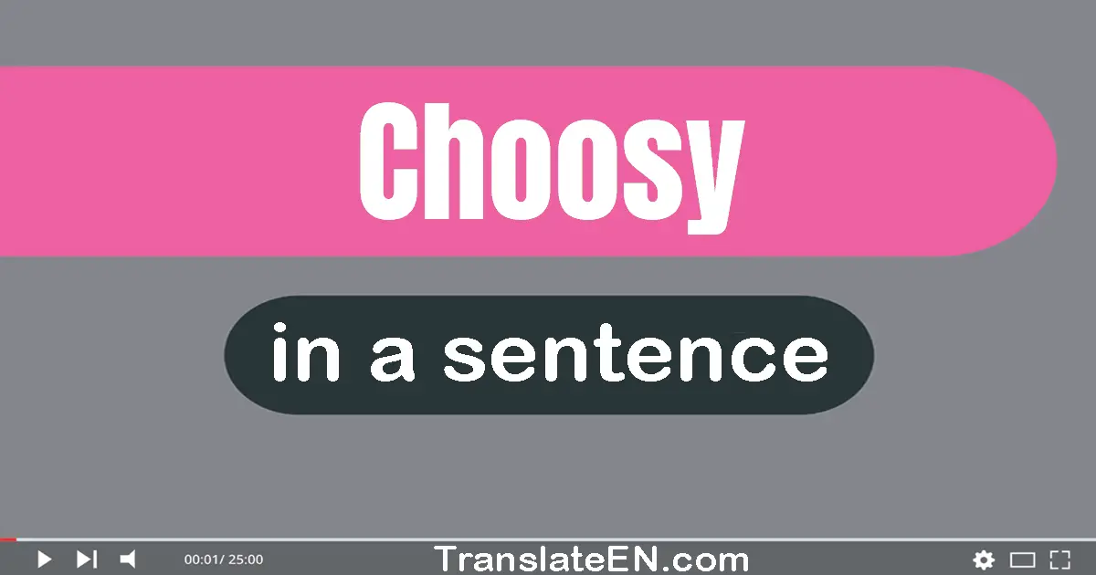 Choosy in a sentence