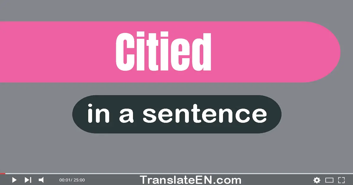 Citied in a sentence