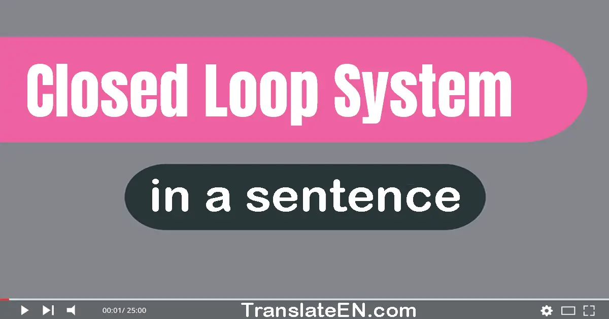 Closed-loop System in a sentence