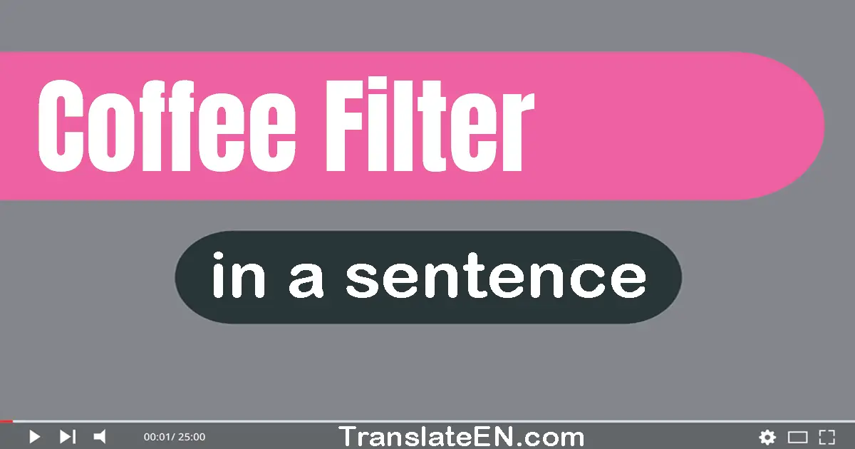 Coffee Filter in a sentence