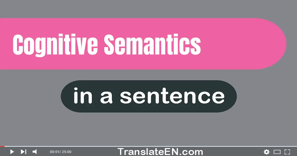 Use "cognitive semantics" in a sentence | "cognitive semantics" sentence examples