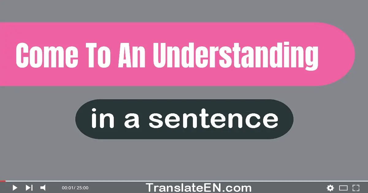 Come To An Understanding in a sentence