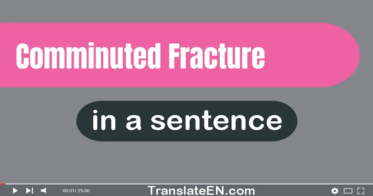 Comminuted Fracture in a sentence