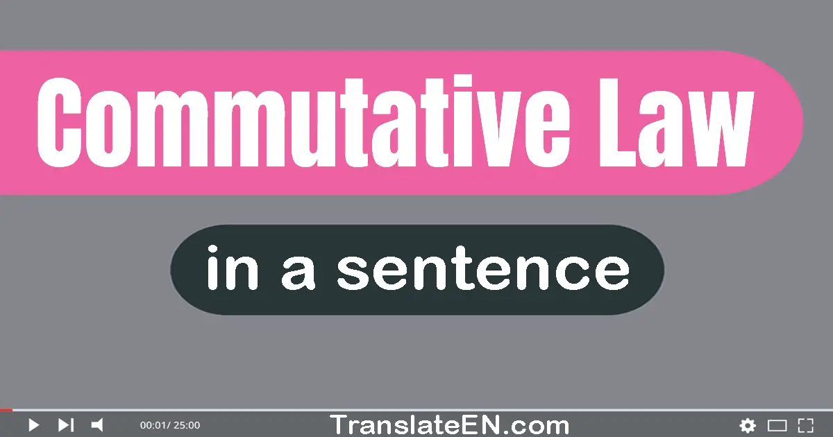 Commutative Law in a sentence