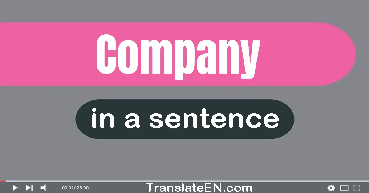 Use "company" in a sentence | "company" sentence examples