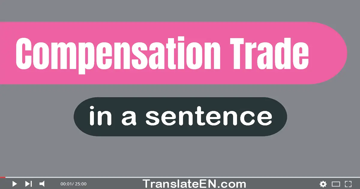 Use "compensation trade" in a sentence | "compensation trade" sentence examples