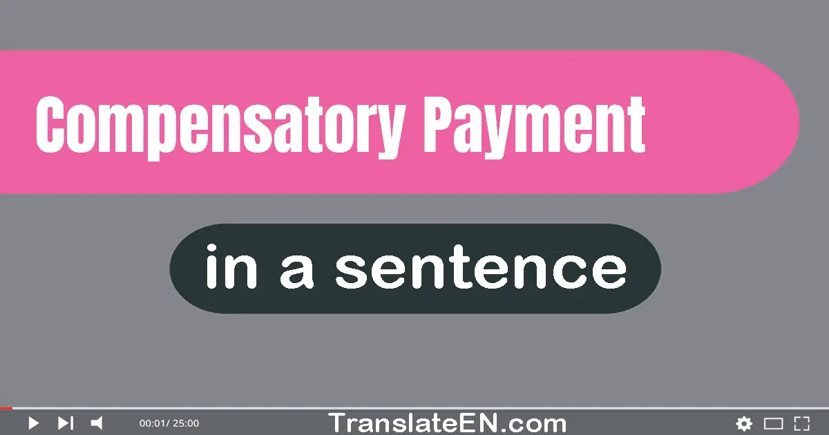 Use "compensatory payment" in a sentence | "compensatory payment" sentence examples