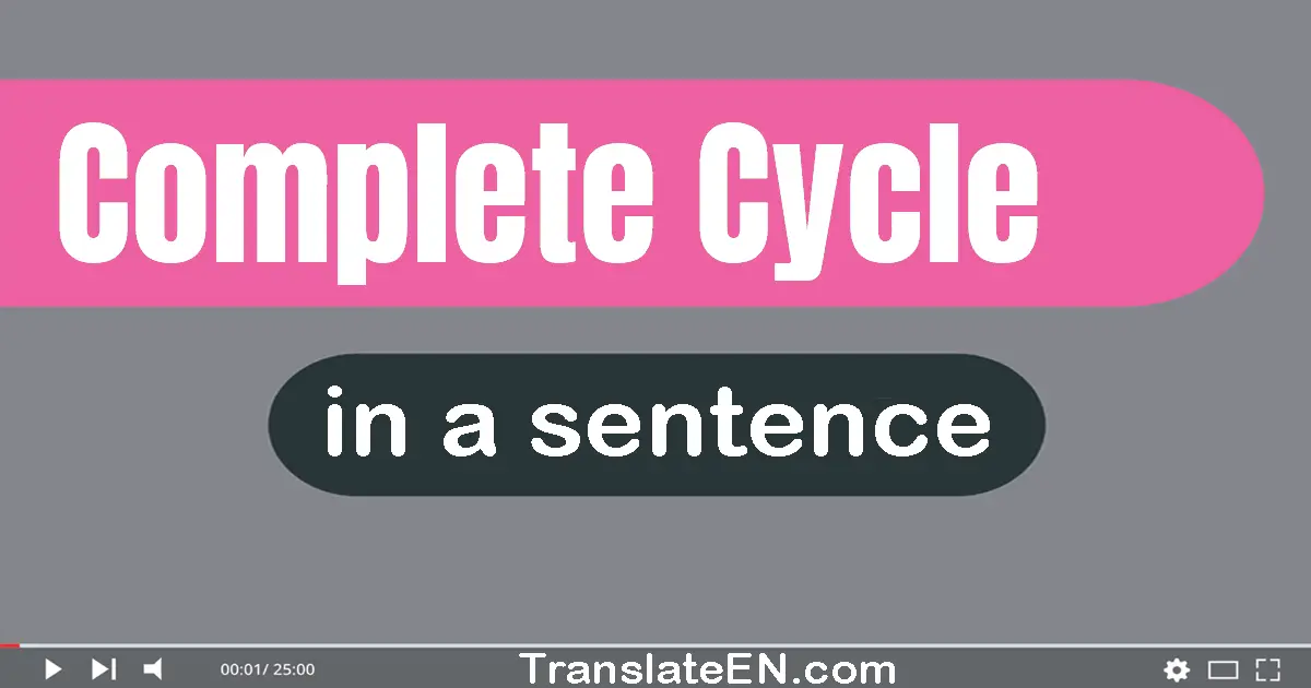 Use "complete cycle" in a sentence | "complete cycle" sentence examples