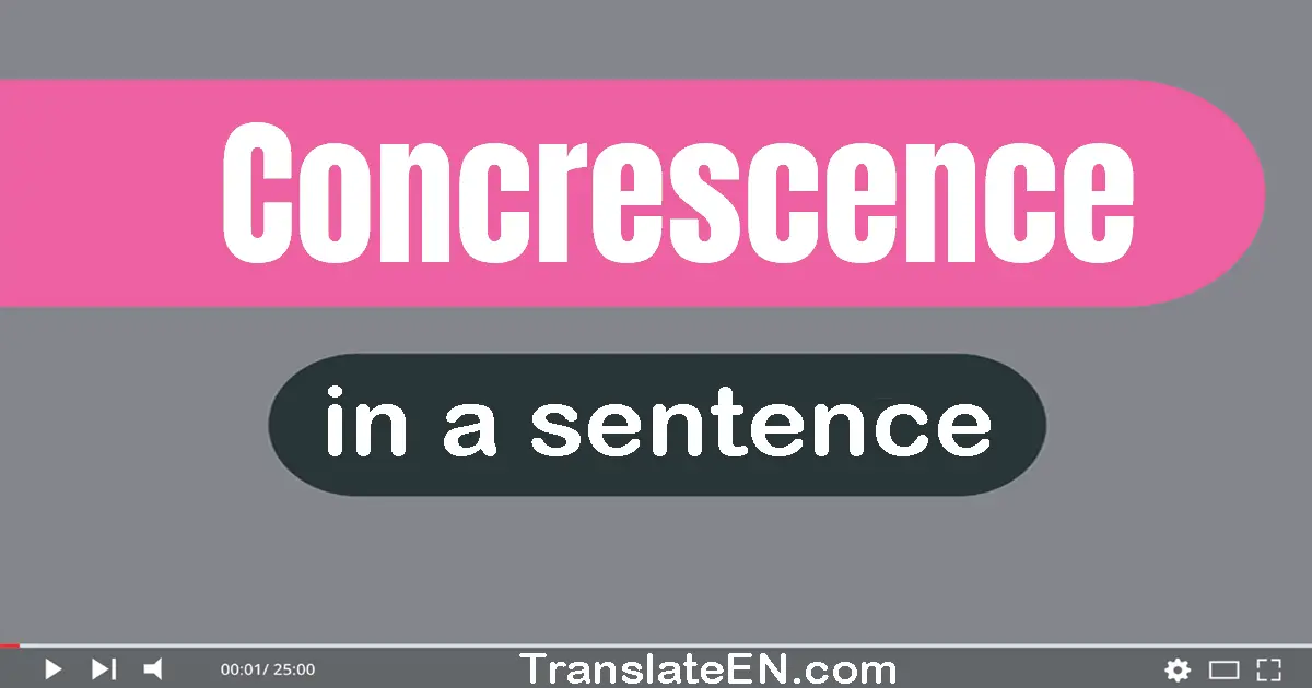 Use "concrescence" in a sentence | "concrescence" sentence examples