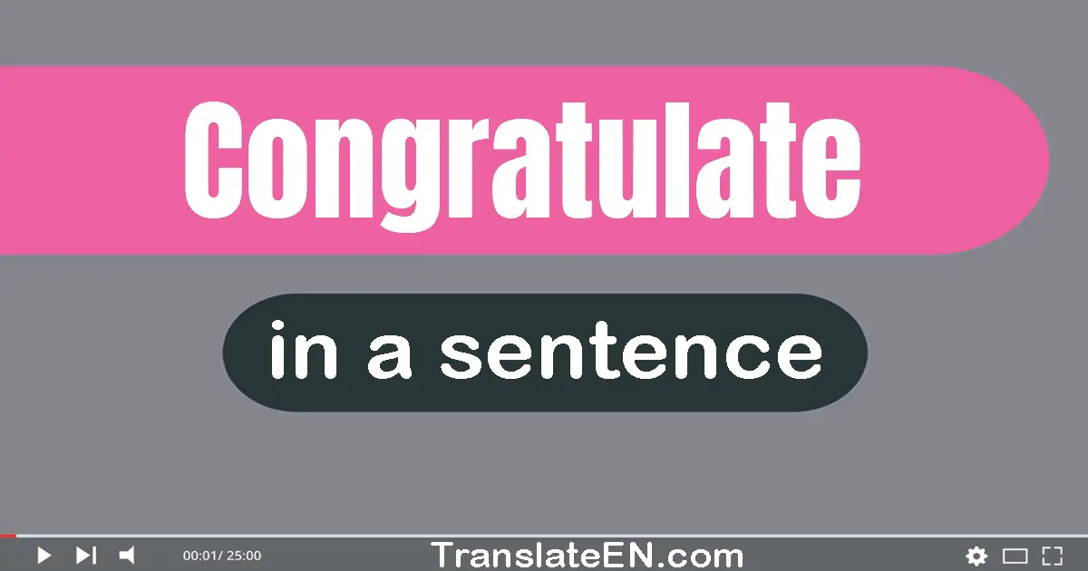 Congratulate in a sentence