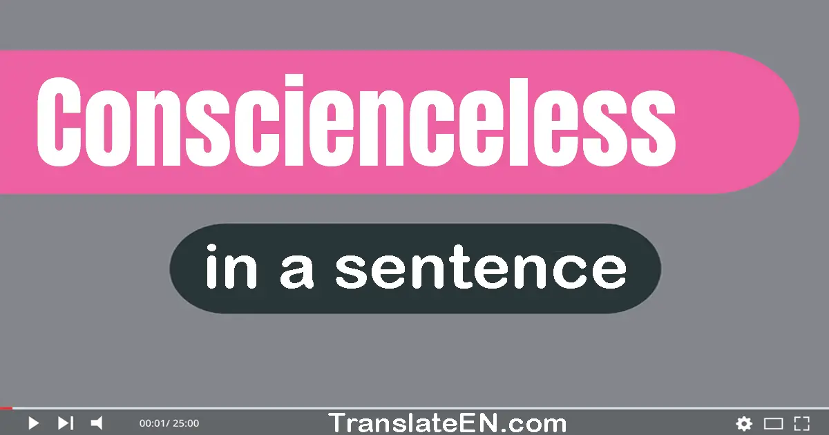Use "conscienceless" in a sentence | "conscienceless" sentence examples